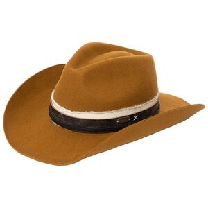 NWT Frye Ira Australian Wool Felt Stiff Brim Tobacco Cowboy Hat